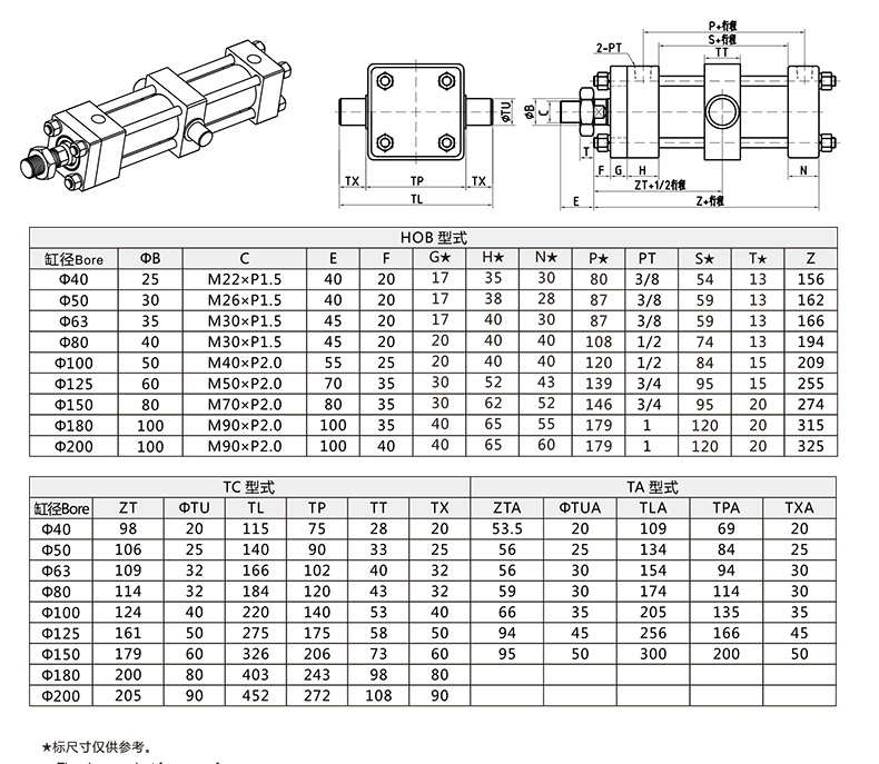 HOB重型拉杆液壓缸TC中間耳軸外形安裝尺寸圖.jpg